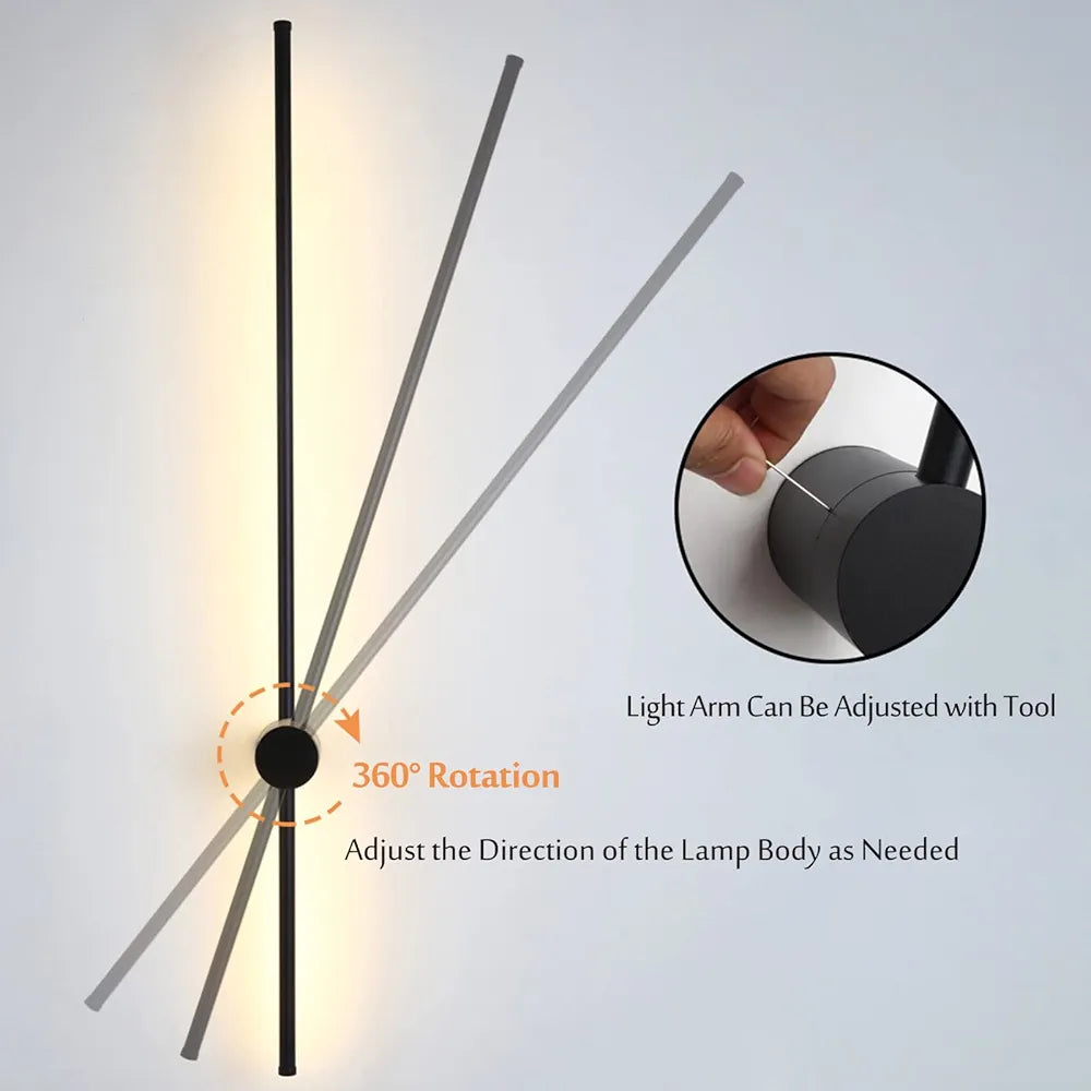 Applique murale LED linéaire noire