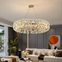 Lustre Safran à cristaux pour salon moderne