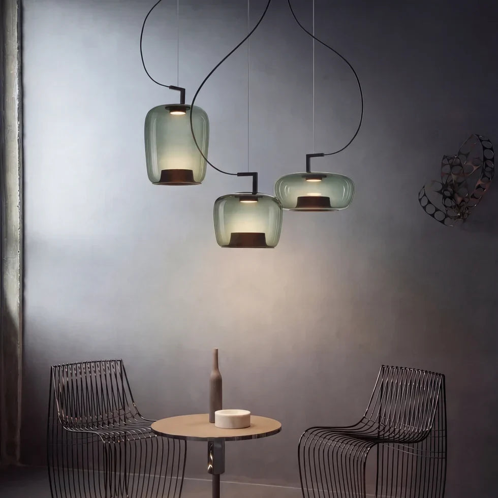 Lustre nordique en verre LED