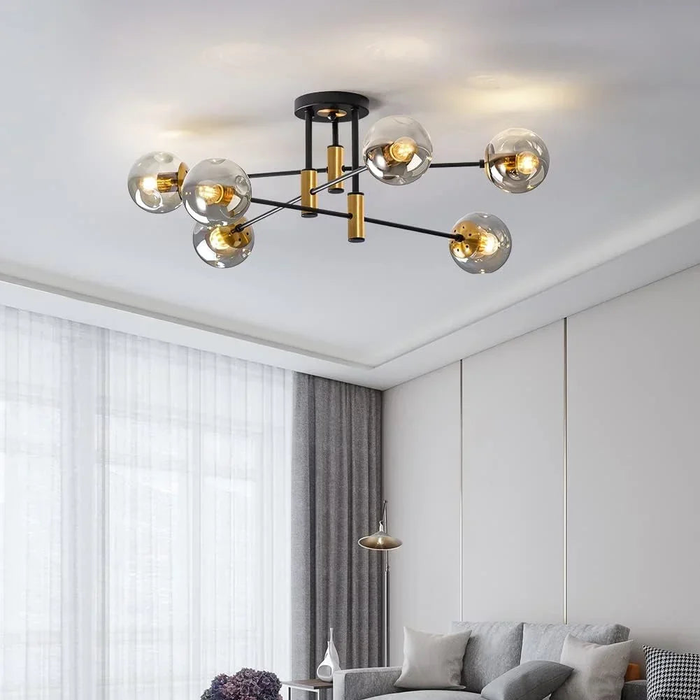 Lustre plafonnier Spoof 6 fumé