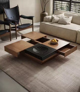 ASTANA Table basse carrée avec rangement caché 100 x 100 cm