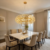 Lustre Safran à cristaux pour salon moderne