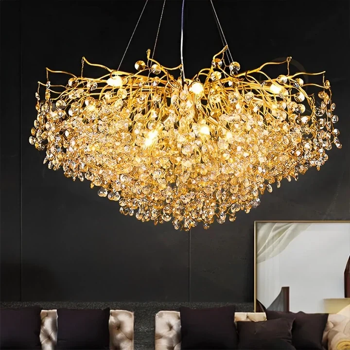 Lustre Champagne, verre et cristal