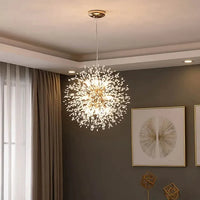 Lustre Lavande en doré à cristaux