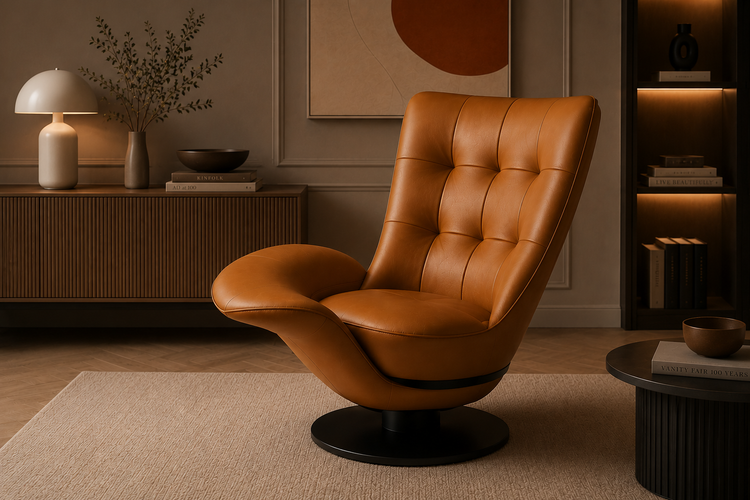 Fauteuil lounge Aurelia, courbes fluides