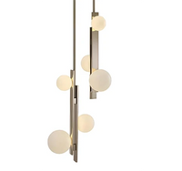 Suspension moderne à 3 globes en verre pour plafond bas
