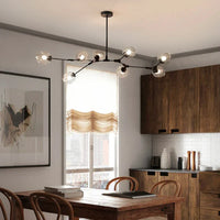 Lustre Sky ajustable en doré à 8 globes en verre