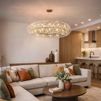 Lustre Safran à cristaux pour salon moderne