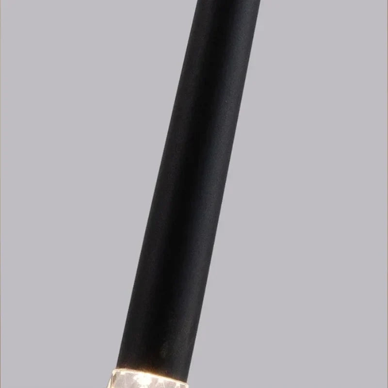 Suspension tube aluminium noir, lumière