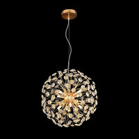 Lustre Lavande en doré à cristaux