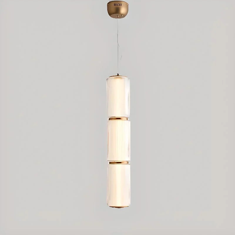 Suspension d'îlot géométrique, détail verre