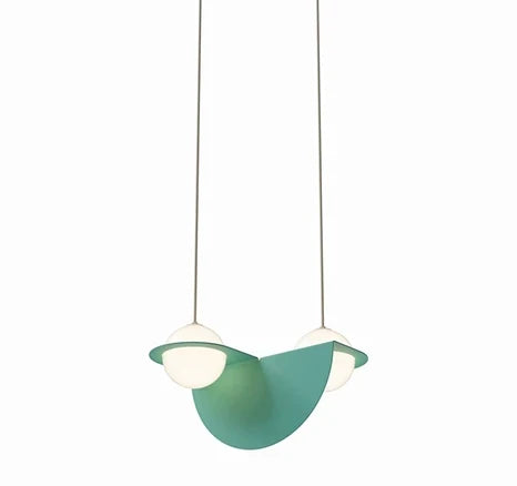 Suspension Laurent 01 turquoise, abat-jour