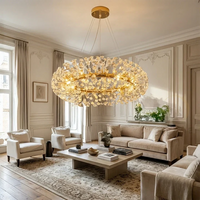 Lustre Safran à cristaux pour salon moderne