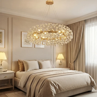 Lustre Safran à cristaux pour salon moderne