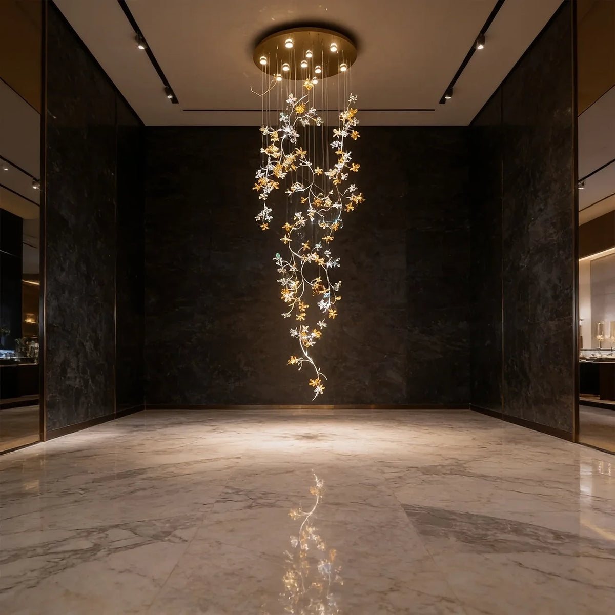 Lustre Cascade Fleur de Lumière, vue d'ensemble