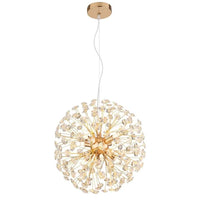 Lustre Lavande en doré à cristaux