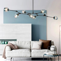 Lustre Sky ajustable en doré à 8 globes en verre