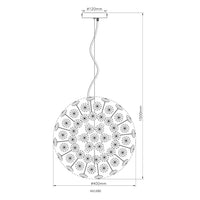 Lustre Lavande en doré à cristaux