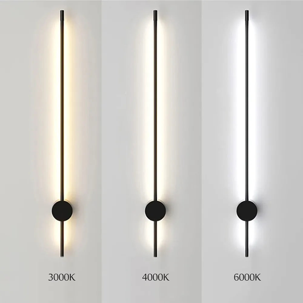 Applique murale LED linéaire noire