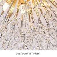 Lustre Lavande en doré à cristaux