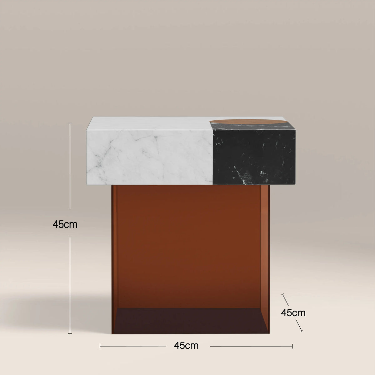 Table d'Appoint Galvano — Marbre Mixte & Acrylique