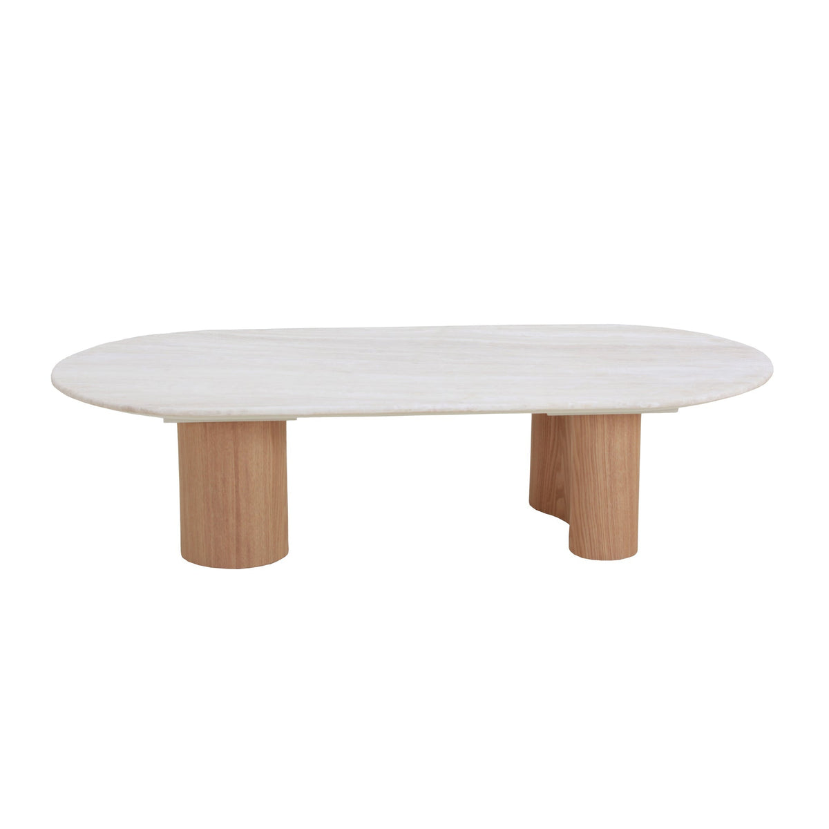 Table Basse Nassim — Travertin, Dimension & Finition en situation