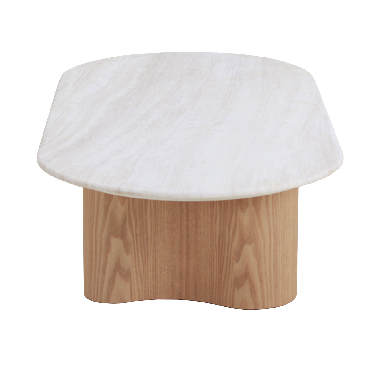 Table Basse Nassim — Travertin, Dimension & Finition, détail