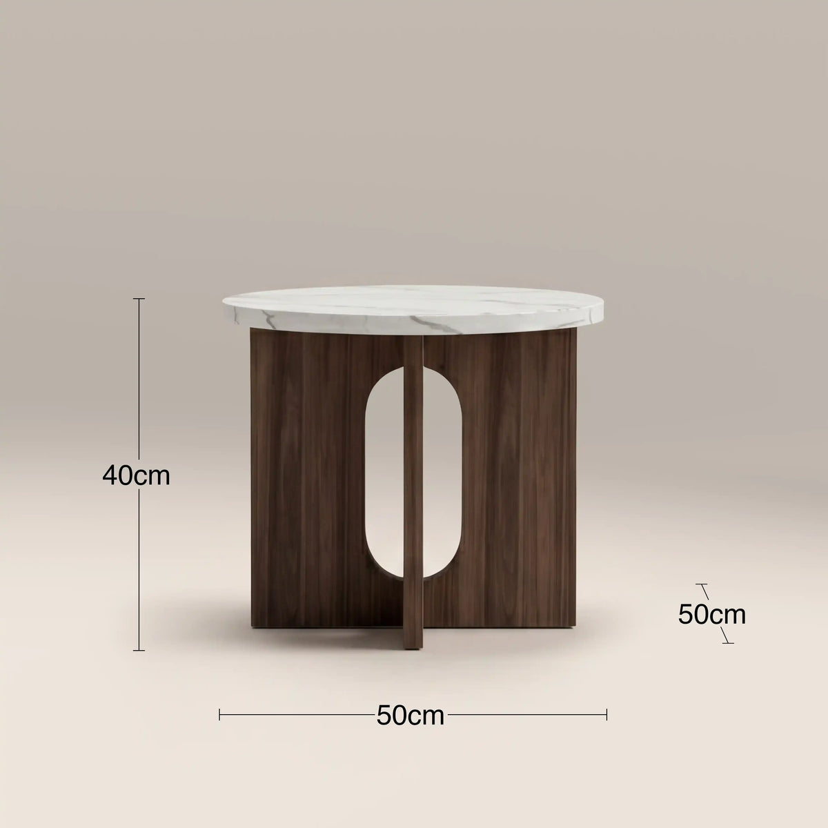Table d'Appoint Ulmara — Marbre & Noyer