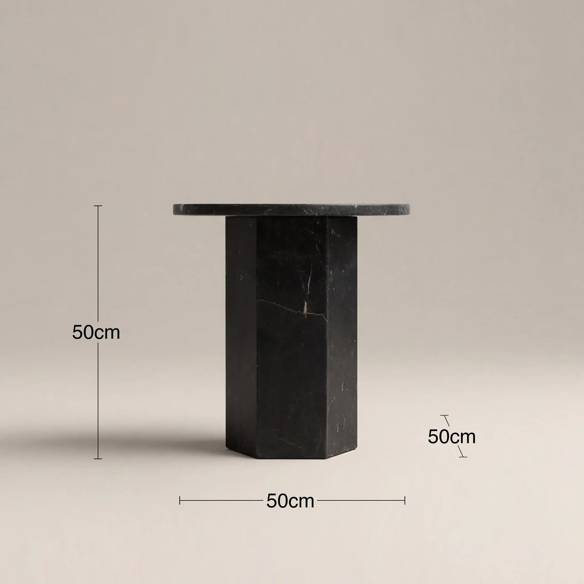 Table d'Appoint Salvane — Marbre Onyx Noir
