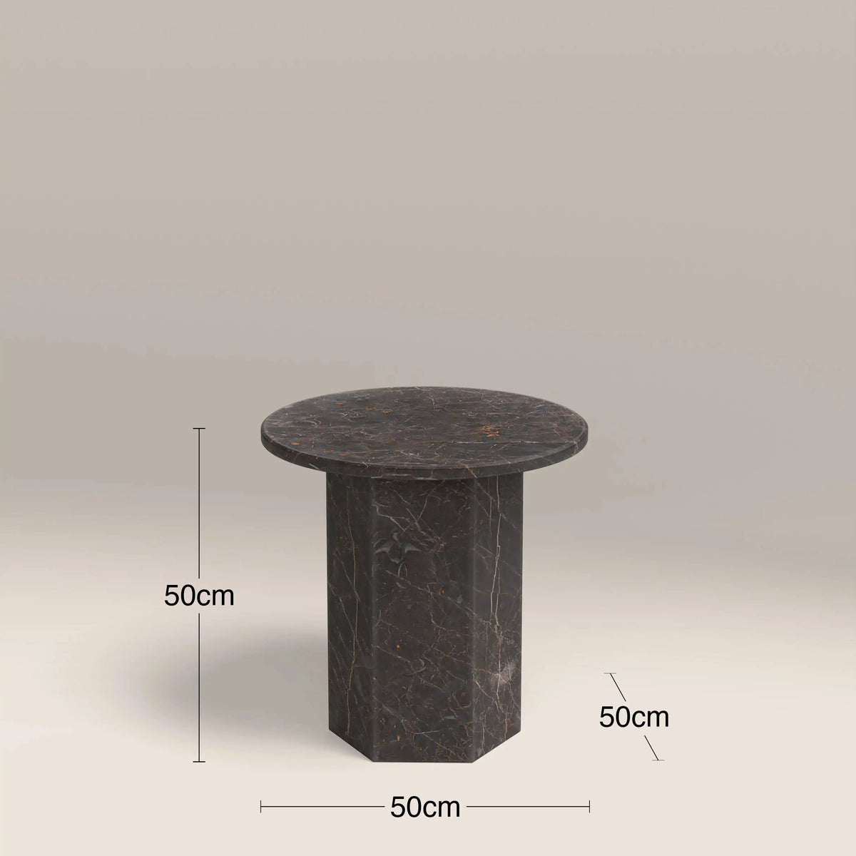 Table d'Appoint Ysabeau — Marbre Gris Orage