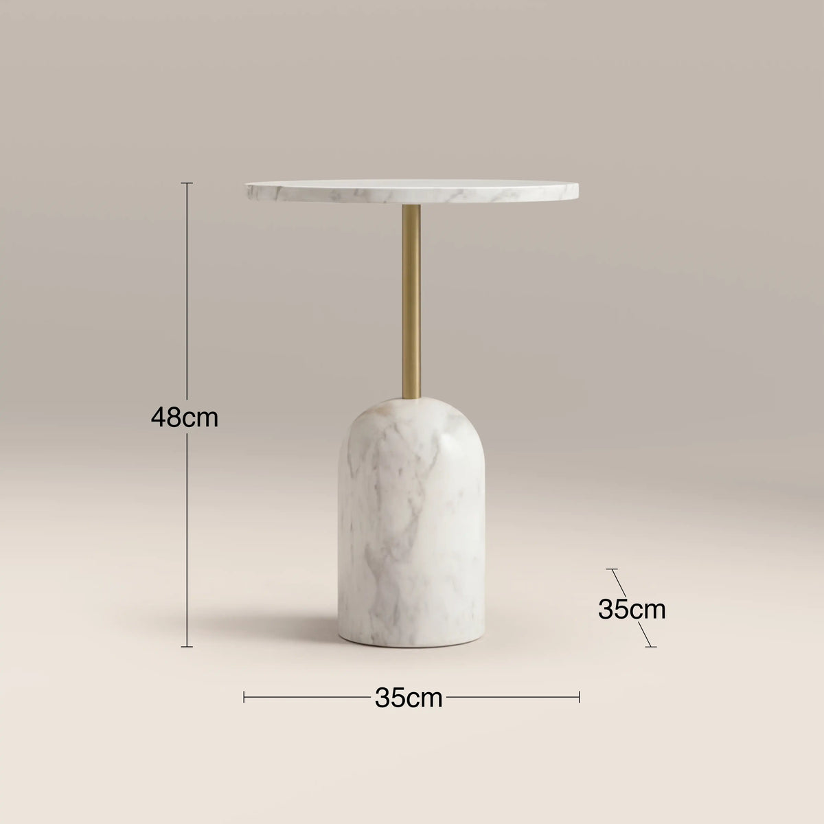Table d'Appoint Warrick — Marbre Blanc