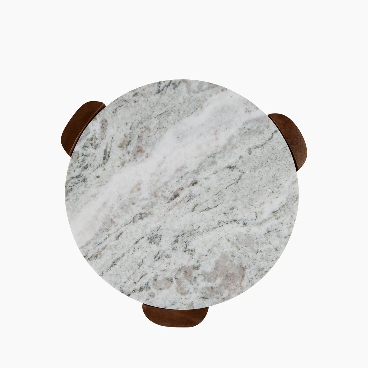 Table d'Appoint Rovena — Marbre Gris & Noyer