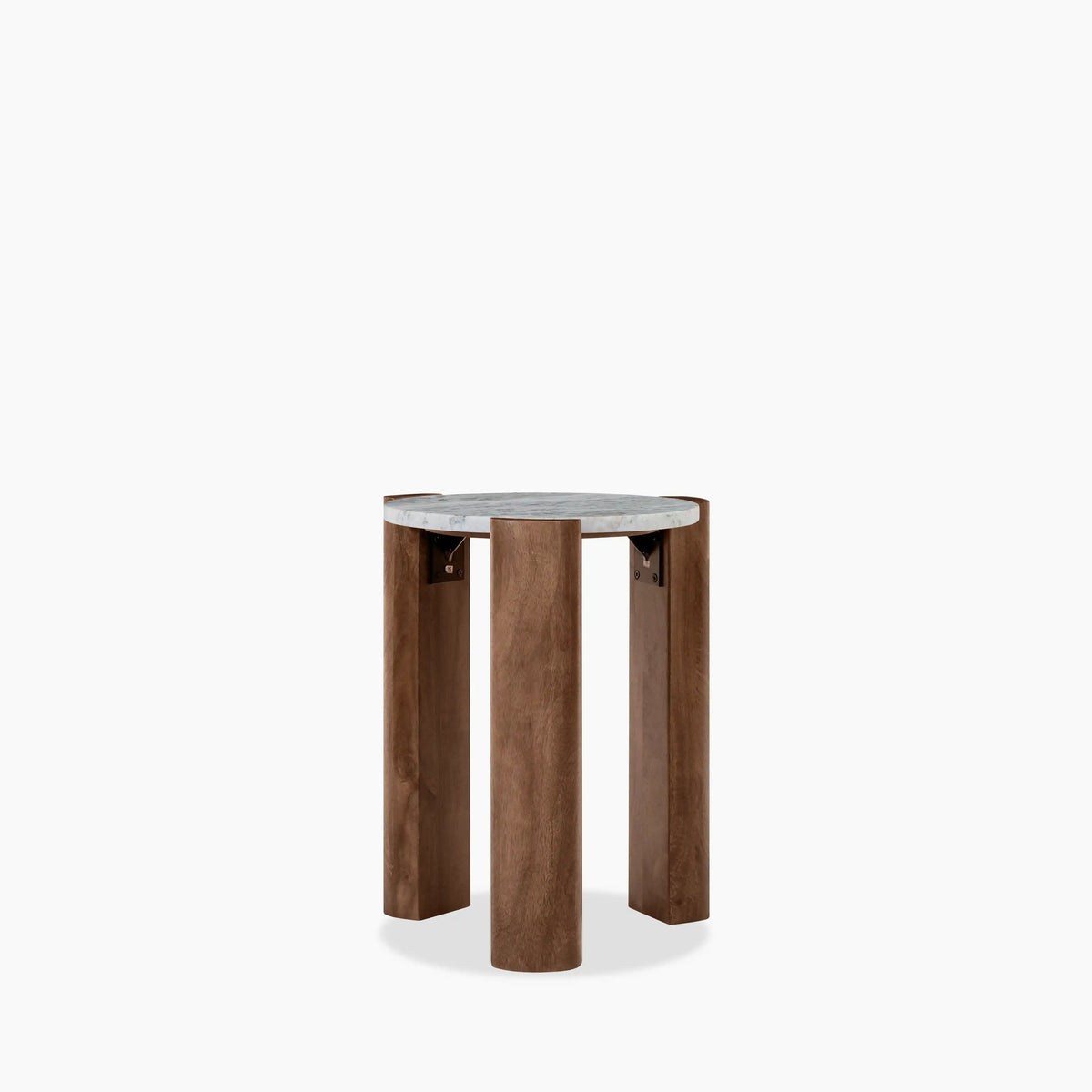 Table d'Appoint Rovena — Marbre Gris & Noyer