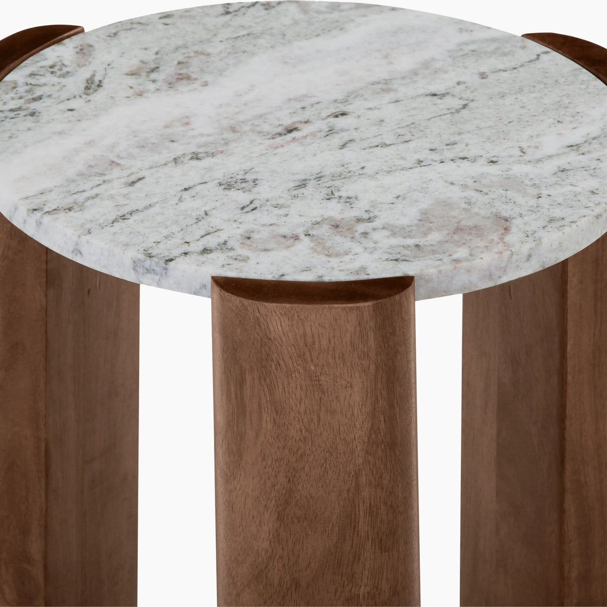 Table d'Appoint Rovena — Marbre Gris & Noyer