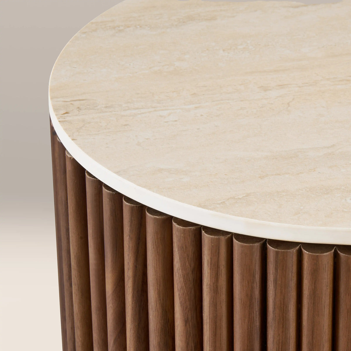 Table d'Appoint Quiraine — Travertin & Rangement