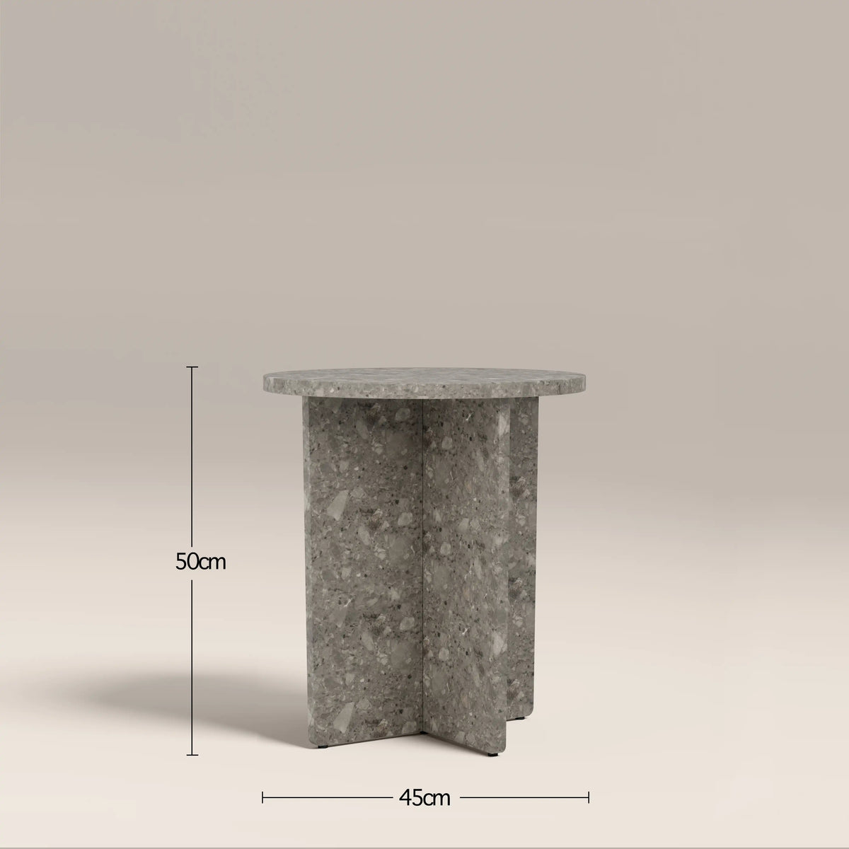 Table d'Appoint Fenris — Marbre Gris Nuage