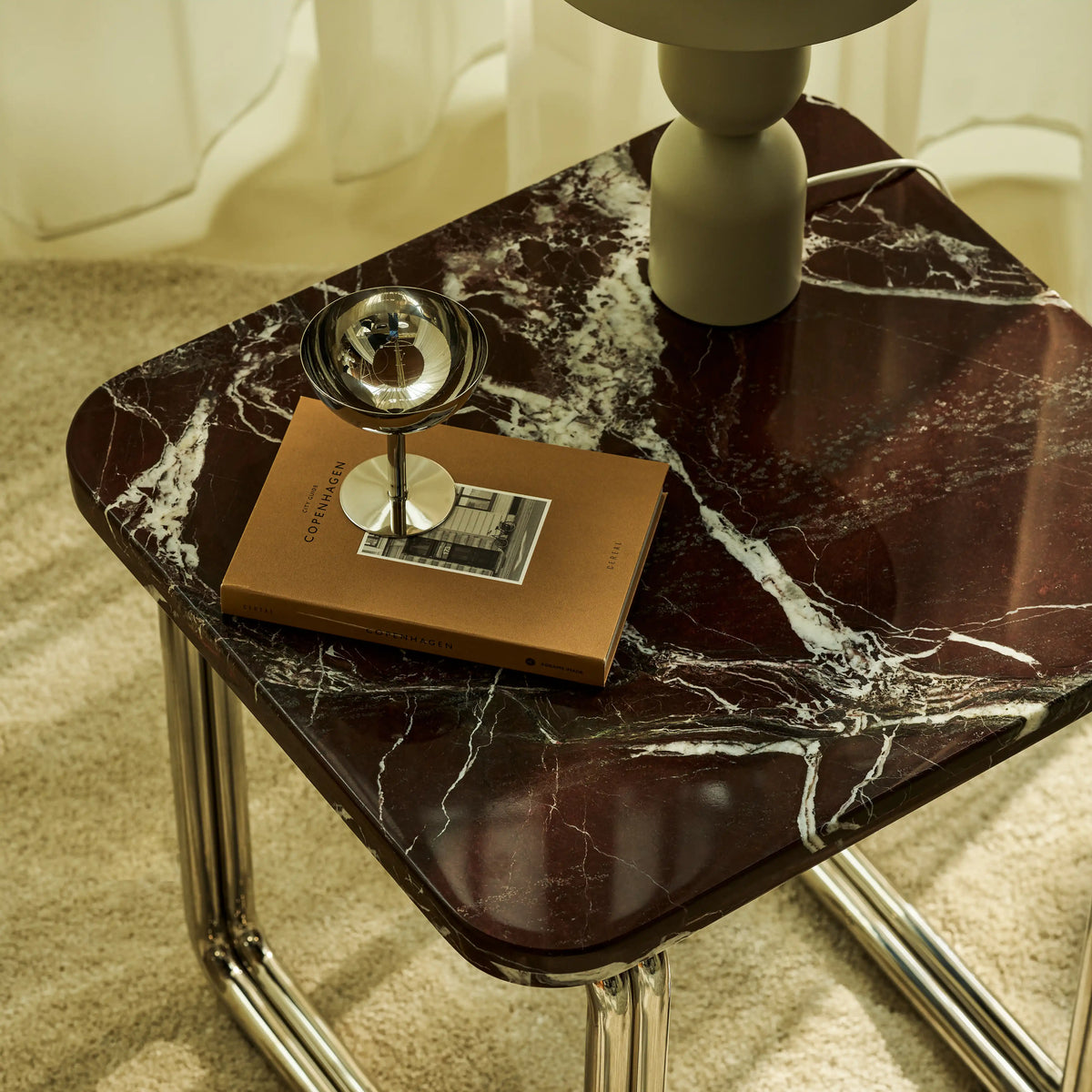 Table d'Appoint Esmara — Marbre Rosso Levanto