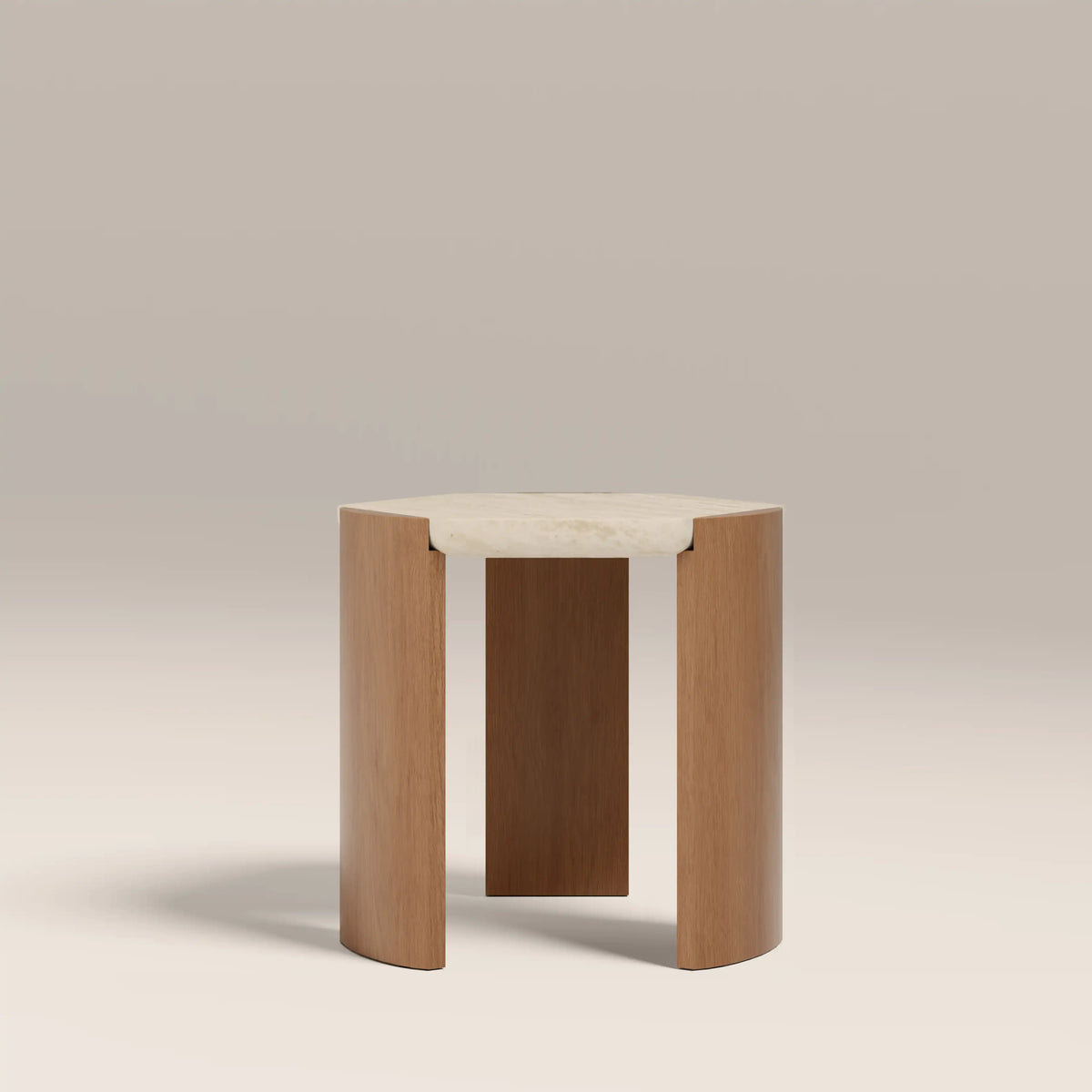 Table d'Appoint Leilani — Travertin & Chêne