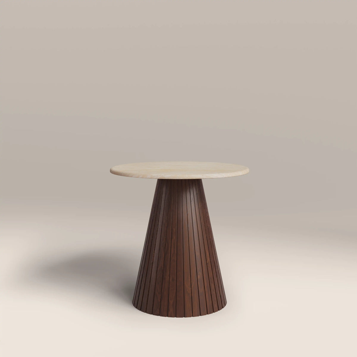 Table d'Appoint Oxborough — Travertin & Noyer