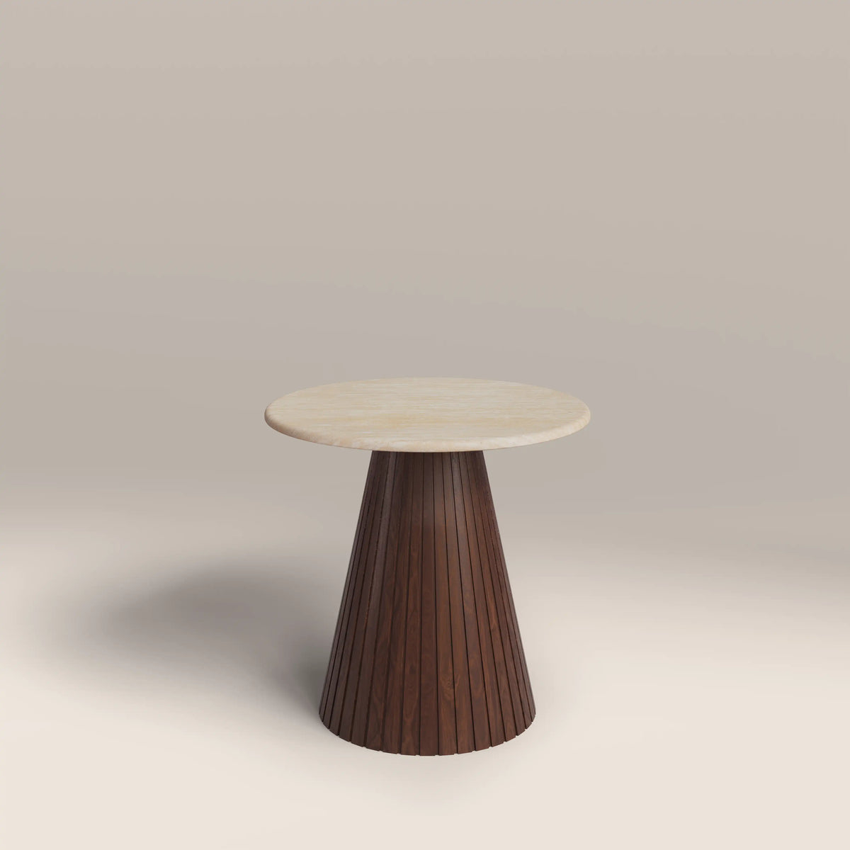 Table d'Appoint Oxborough — Travertin & Noyer en situation