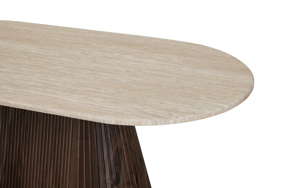 Table Basse Cadan — Travertin, Dimension & Finition, détail