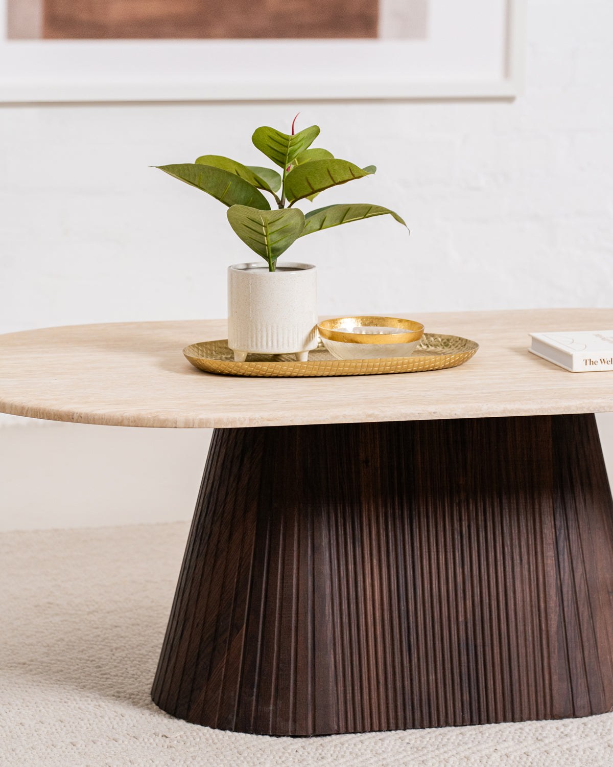 Table Basse Solene — Travertin, Dimension & Finition