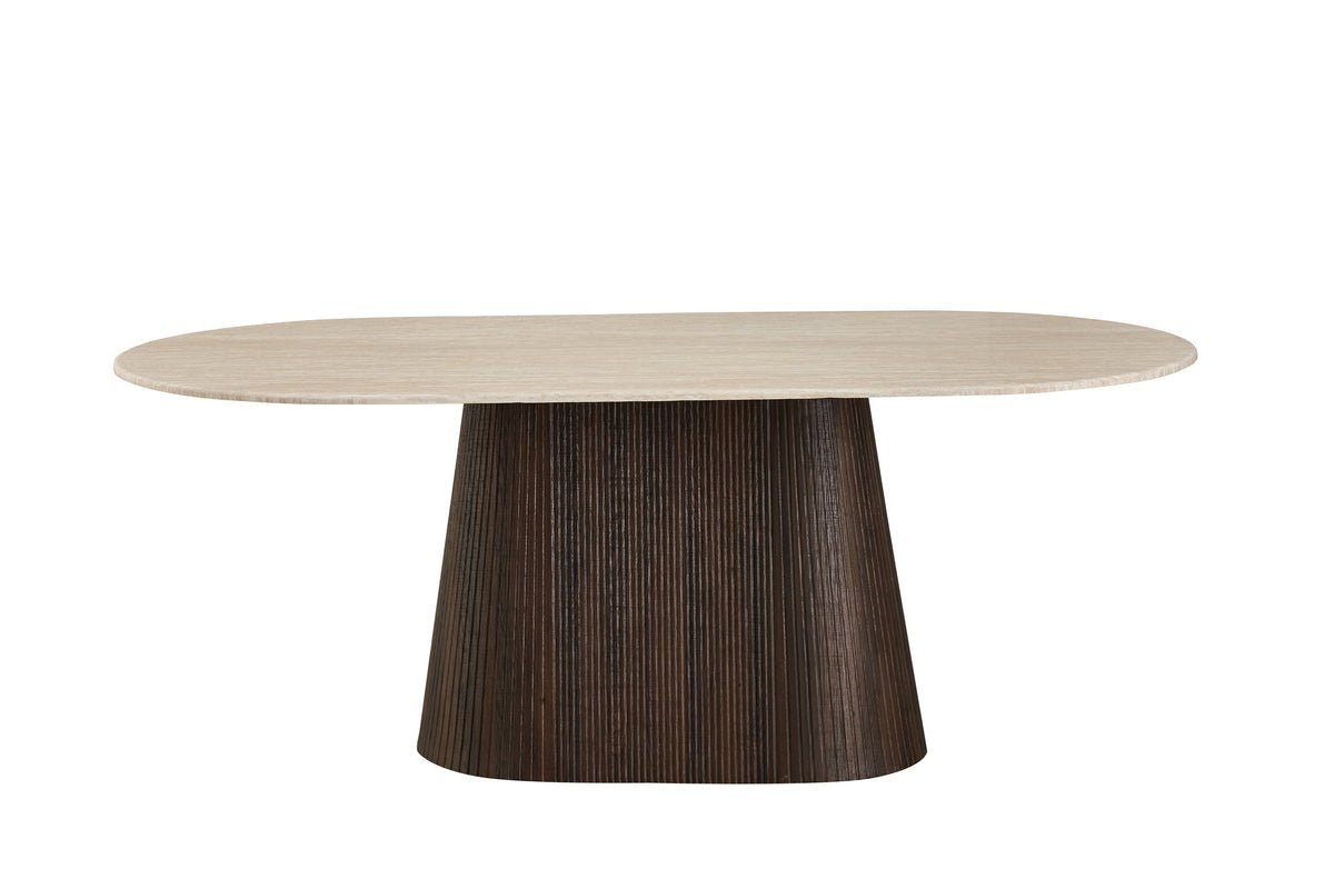 Table à Manger Sabla — Travertin en situation