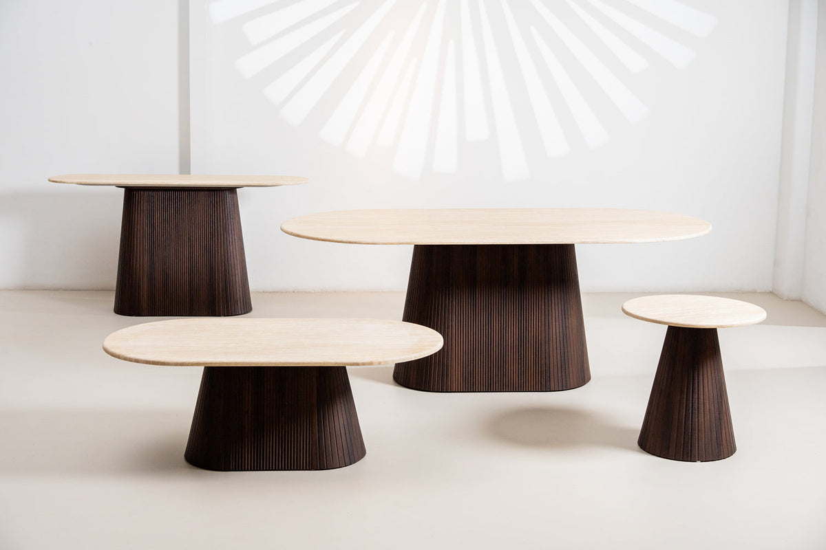 Table Basse Solene — Travertin, Dimension & Finition