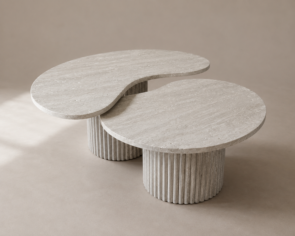 Table basse Torren — Duo travertin