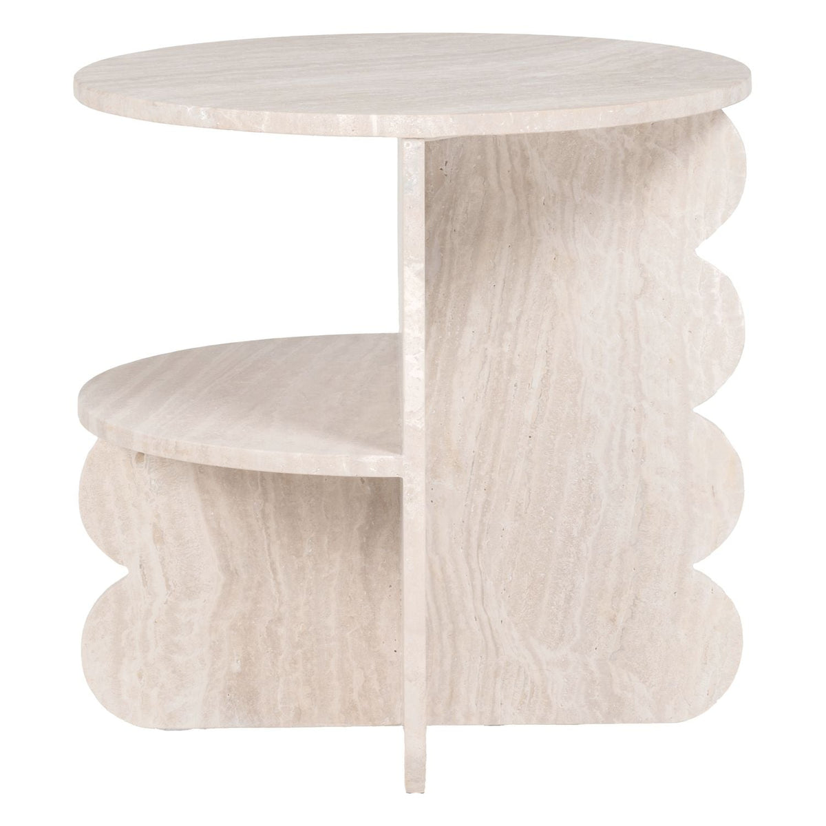 Table d'Appoint Kaira — Travertin en situation