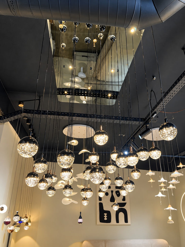 Lustre Costellazione — Pluie de sphères de cristal – vue 3