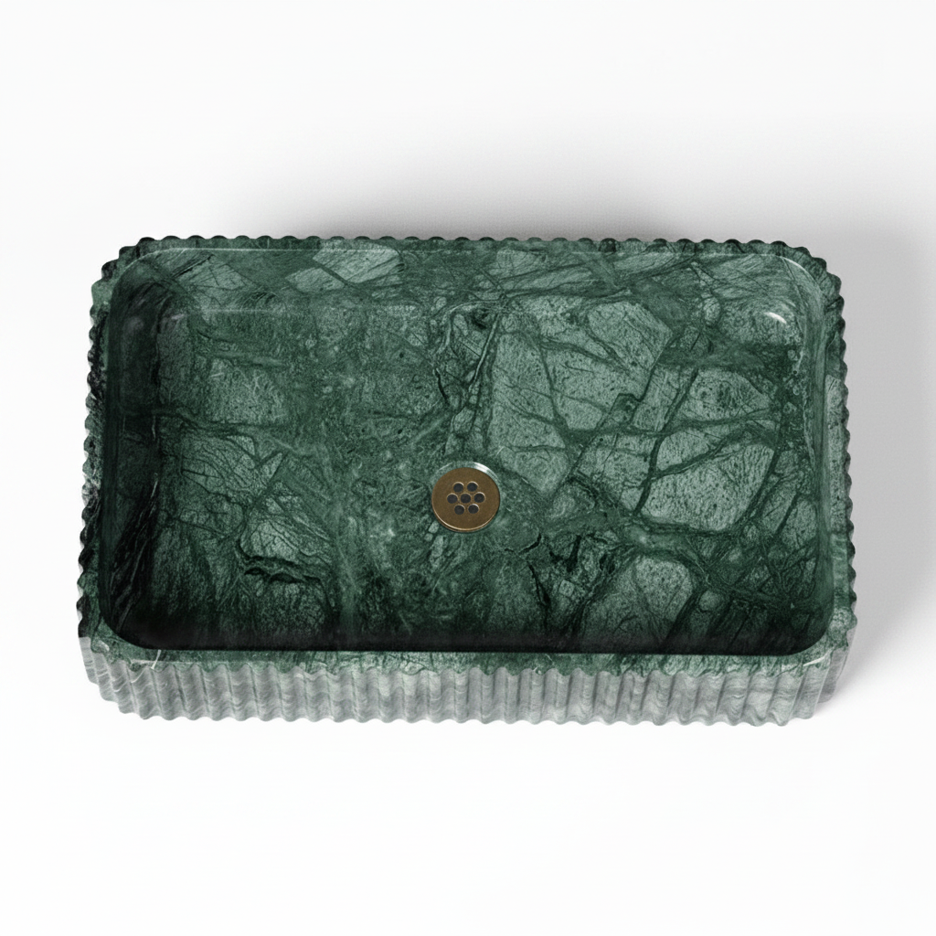 Vasque Marble Verde rectangulaire