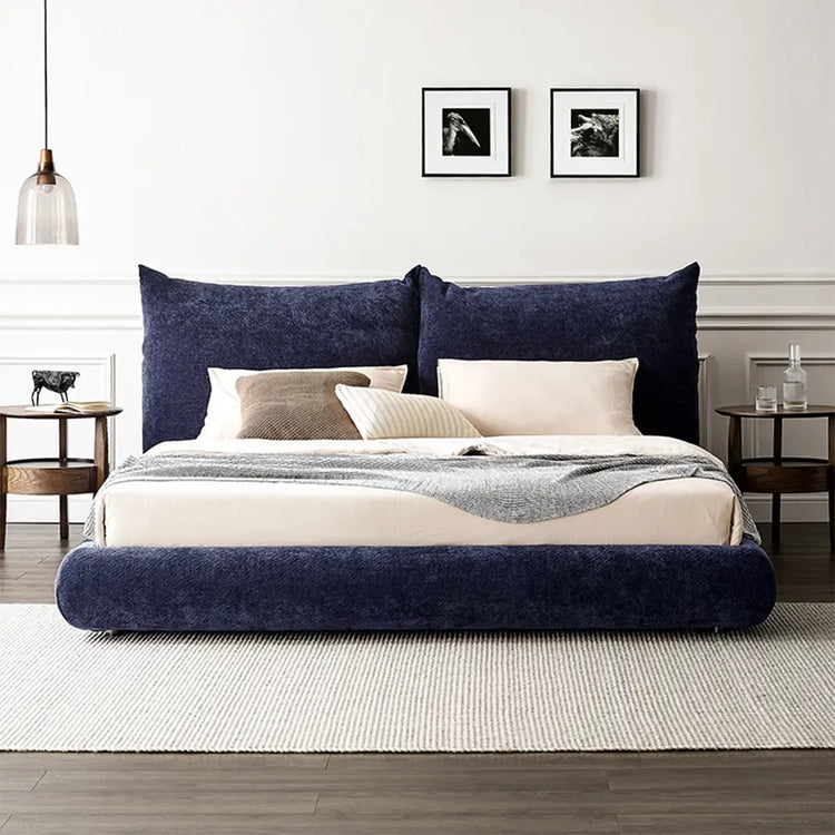 Lit Nova Bouclé, tête de lit rembourrée