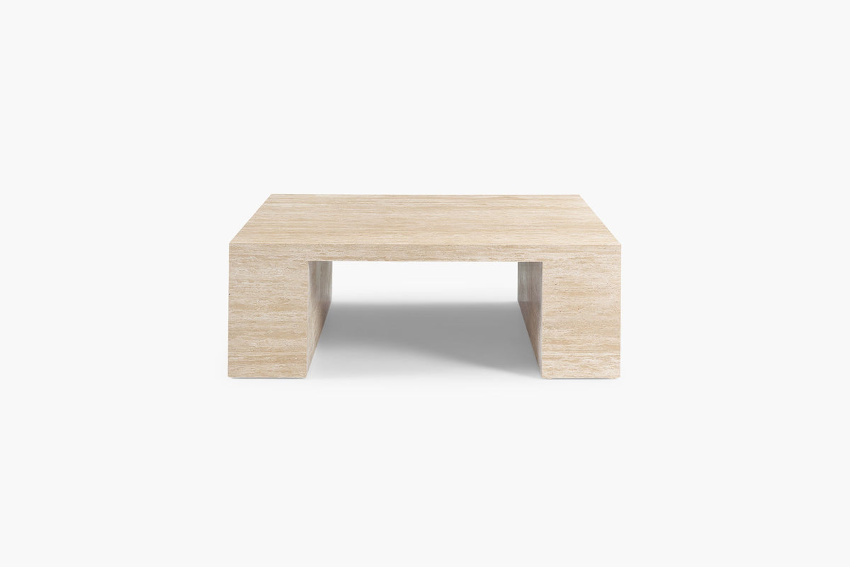 Table Basse Extérieur MCM — Travertin Carrée